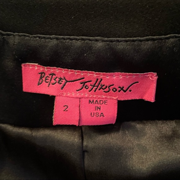 BETSEY JOHNSON “RARE” BLACK, DOUBLE BREASTED, LG SLEEVED EVENING JACKET- VINTAGE - Picture 7 of 8